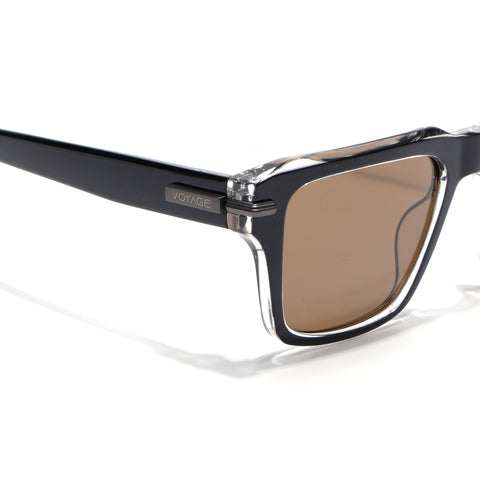 Black Wayfarer Polarized Sunglasses | Brown Lens - PMG7960