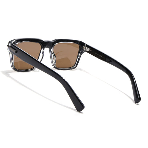 Black Wayfarer Polarized Sunglasses | Brown Lens - PMG7960