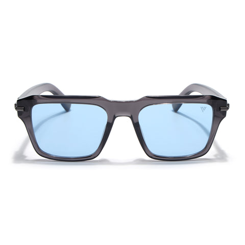 Grey Wayfarer Polarized Sunglasses  | Blue Lens - PMG7961