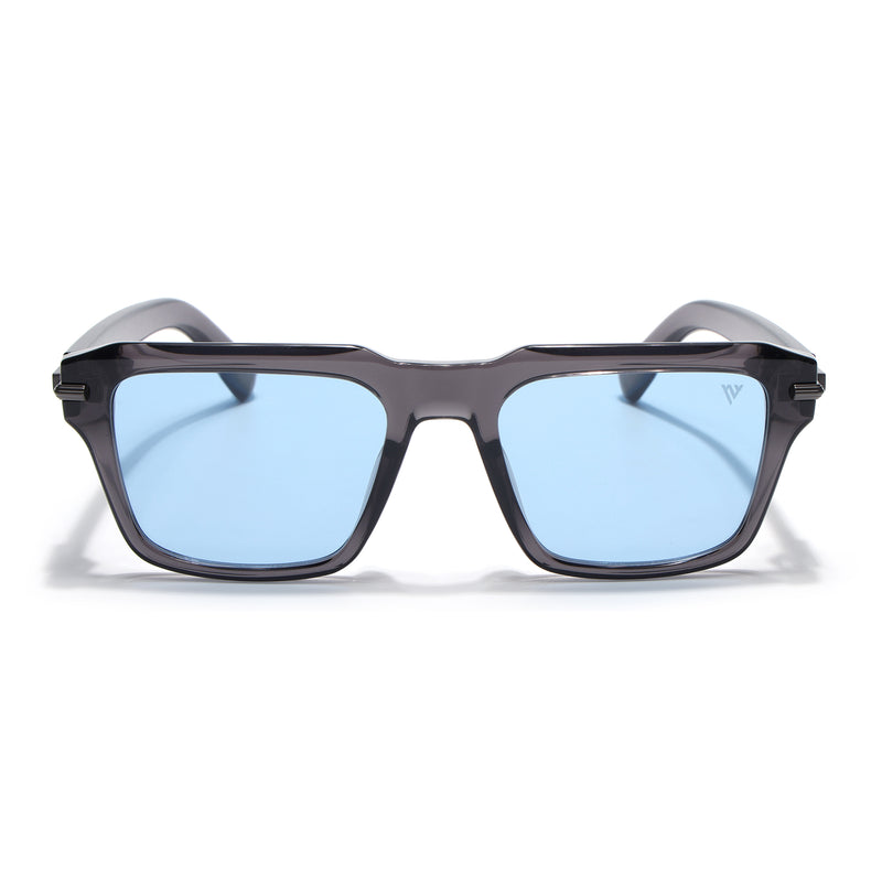 Grey Wayfarer Polarized Sunglasses  | Blue Lens - PMG7961