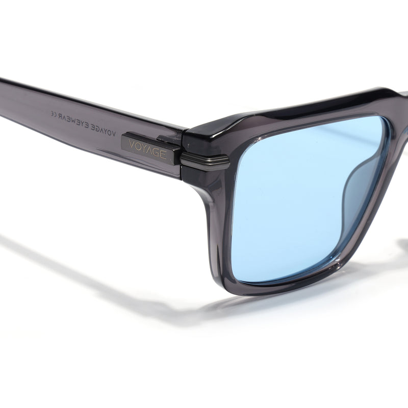 Grey Wayfarer Polarized Sunglasses  | Blue Lens - PMG7961