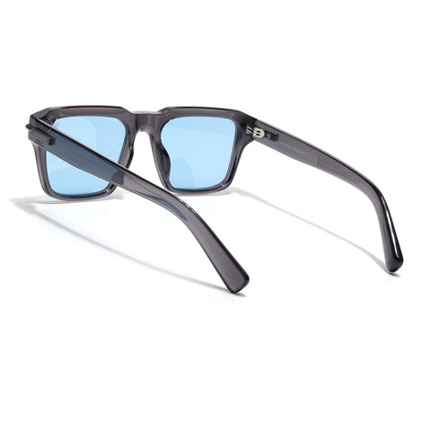 Grey Wayfarer Polarized Sunglasses  | Blue Lens - PMG7961