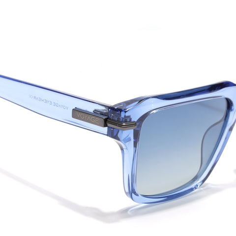 Blue Wayfarer Polarized Sunglasses | Black Lens - PMG7963