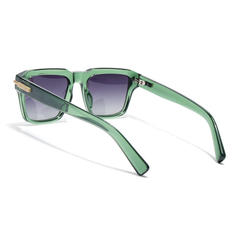 Green Wayfarer Polarized Sunglasses | Black Lens - PMG7964