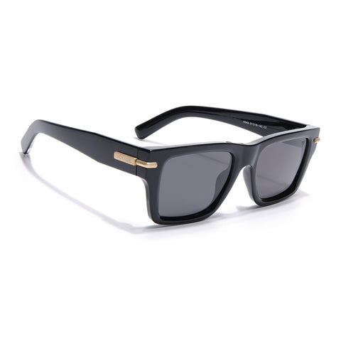 Black Wayfarer Polarized Sunglasses | Black Lens - PMG7867