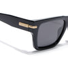 Black Wayfarer Polarized Sunglasses | Black Lens - PMG7867