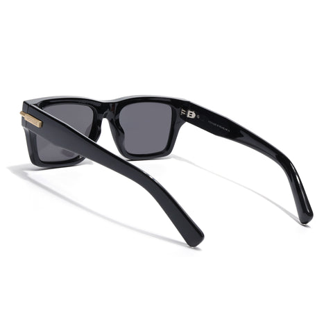 Black Wayfarer Polarized Sunglasses | Black Lens - PMG7867