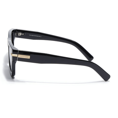 Black Wayfarer Polarized Sunglasses | Black Lens - PMG7867