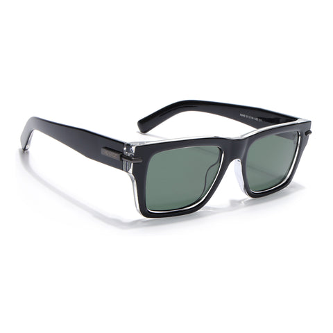 Black Wayfarer Polarized Sunglasses | Green Lens - PMG7868