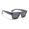 Grey Wayfarer Polarized Sunglasses | Black Lens - PMG7869