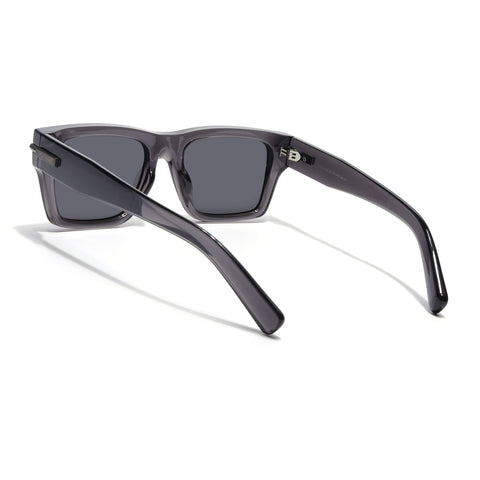 Grey Wayfarer Polarized Sunglasses | Black Lens - PMG7869