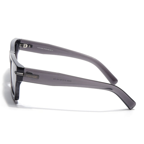 Grey Wayfarer Polarized Sunglasses | Black Lens - PMG7869