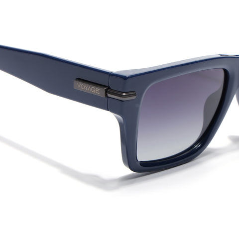 Blue Wayfarer Polarized Sunglasses | Black Lens - PMG7871