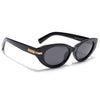 Black Cateye Polarized Sunglasses | Black Lens - PMG7936