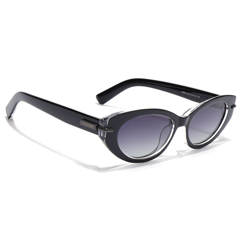Black Cateye Polarized Sunglasses | Grey Lens - PMG7937