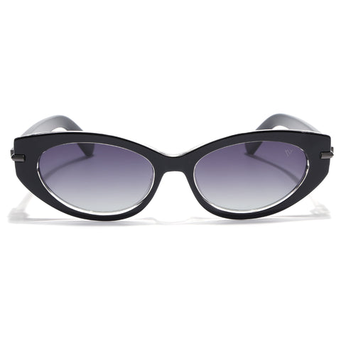 Black Cateye Polarized Sunglasses | Grey Lens - PMG7937