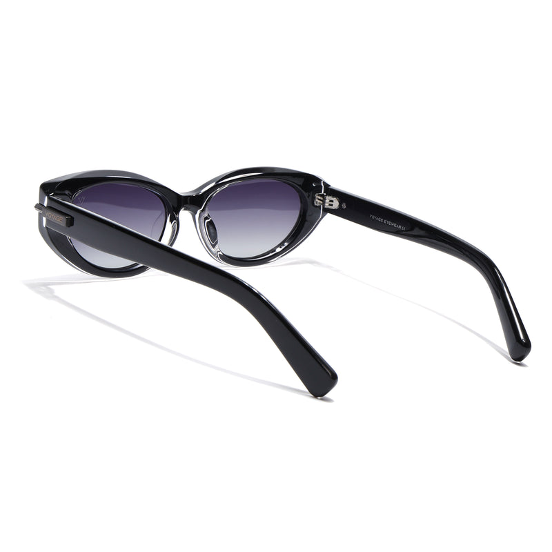 Black Cateye Polarized Sunglasses | Grey Lens - PMG7937