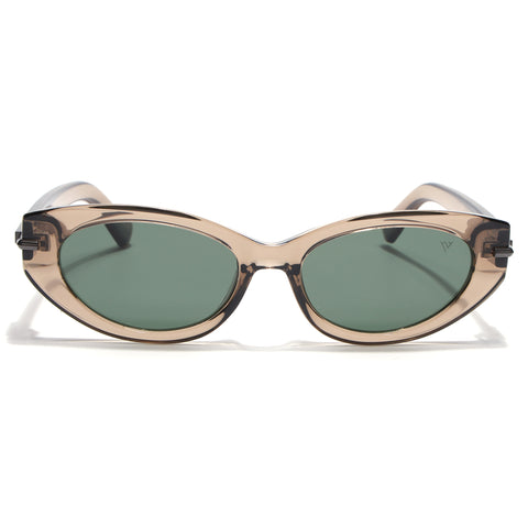 Brown Cateye Polarized Sunglasses | Green Lens - PMG7939