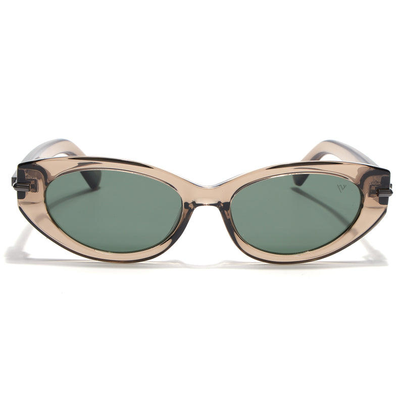 Brown Cateye Polarized Sunglasses | Green Lens - PMG7939