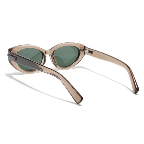 Brown Cateye Polarized Sunglasses | Green Lens - PMG7939