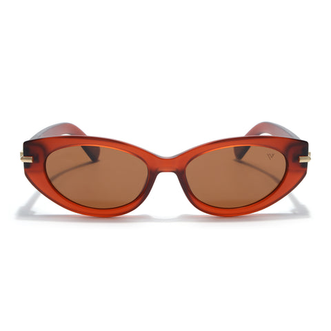 Red Cateye Polarized Sunglasses | Brown Lens - PMG7940