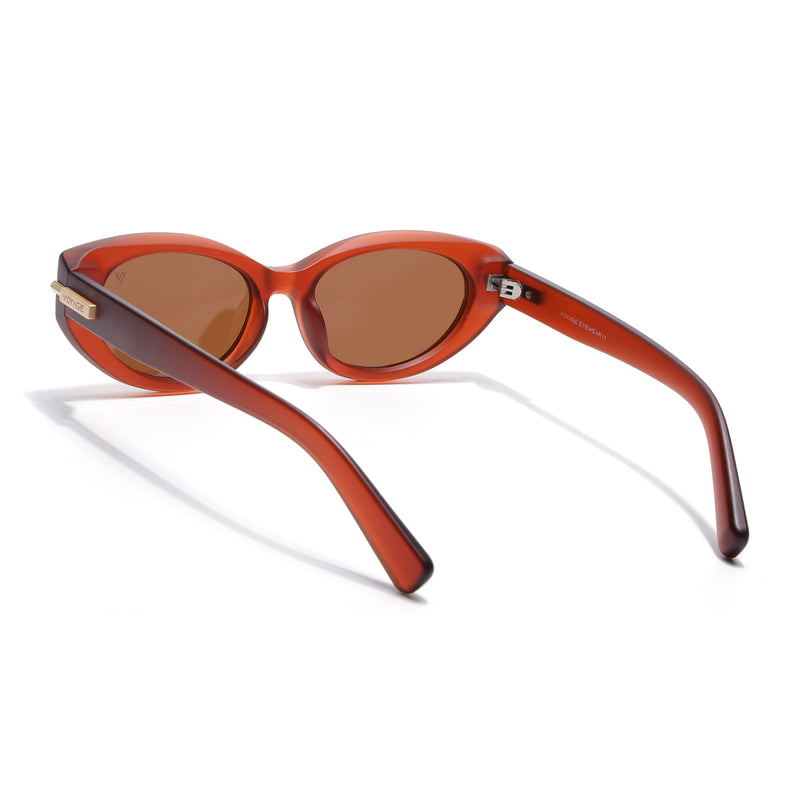 Red Cateye Polarized Sunglasses | Brown Lens - PMG7940