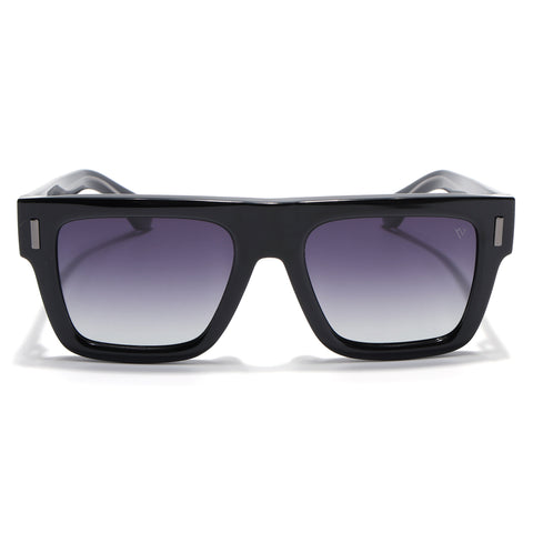 Black Wayfarer Polarized Sunglasses | Black Lens - PMG7947
