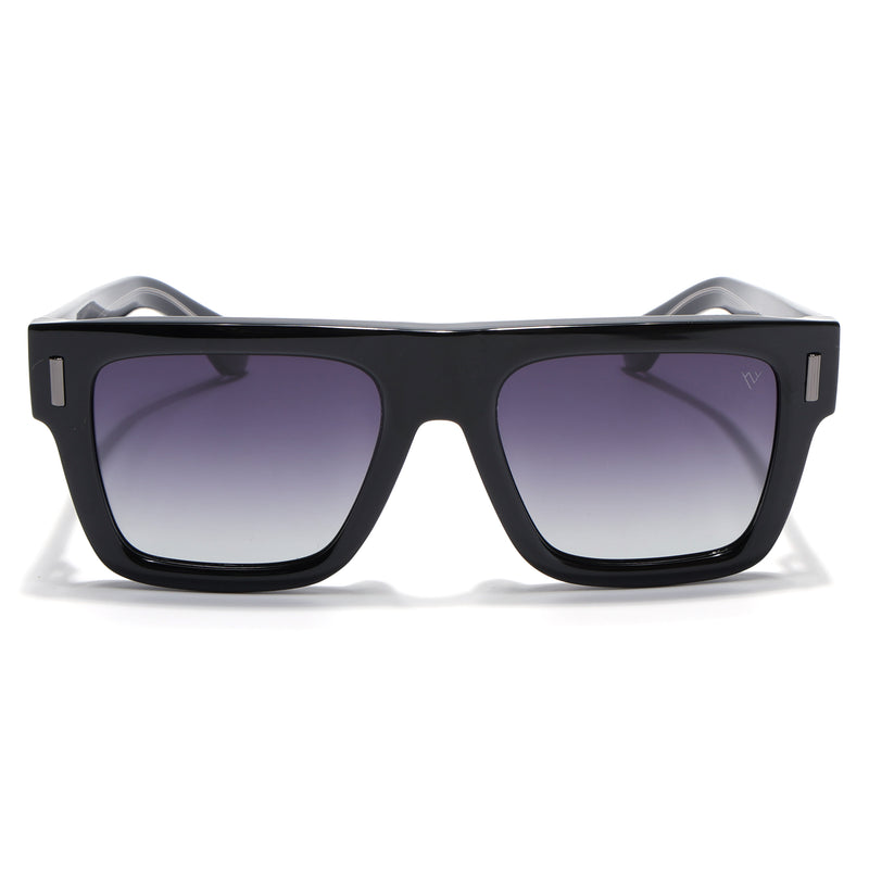 Black Wayfarer Polarized Sunglasses | Black Lens - PMG7947
