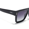 Black Wayfarer Polarized Sunglasses | Black Lens - PMG7947