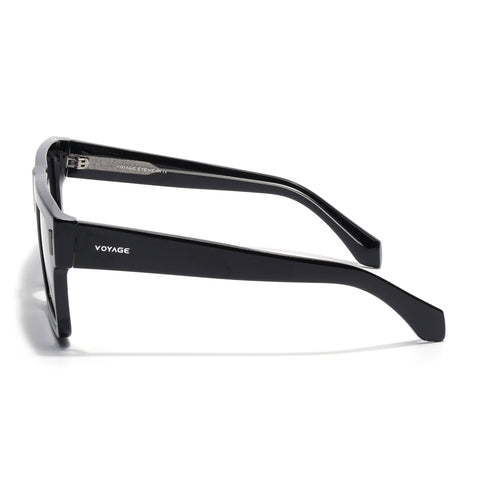 Black Wayfarer Polarized Sunglasses | Black Lens - PMG7947