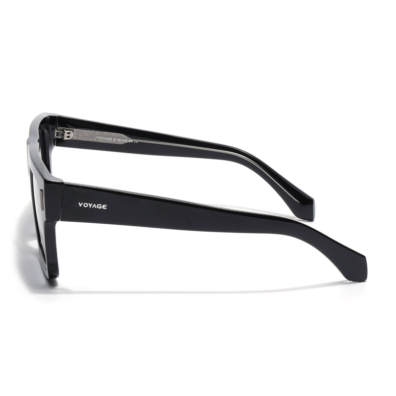Black Wayfarer Polarized Sunglasses | Black Lens - PMG7947