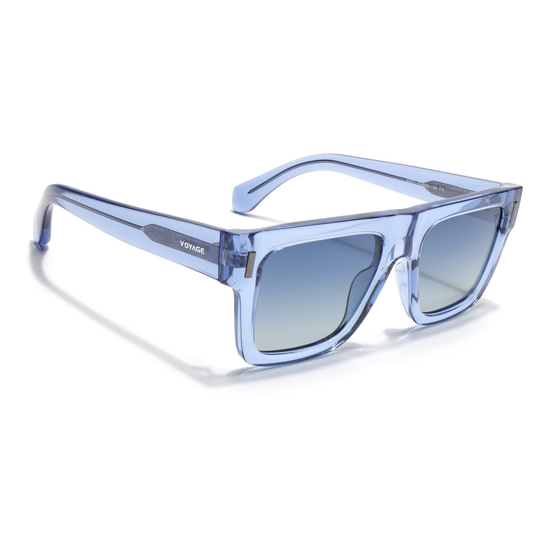 Blue Wayfarer Polarized Sunglasses | Black Lens - PMG7951