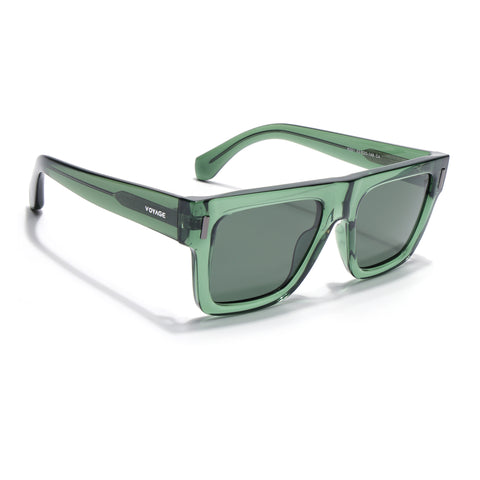 Green Wayfarer Polarized Sunglasses | Green Lens - PMG7952