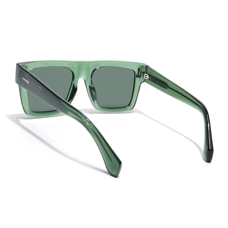 Green Wayfarer Polarized Sunglasses | Green Lens - PMG7952