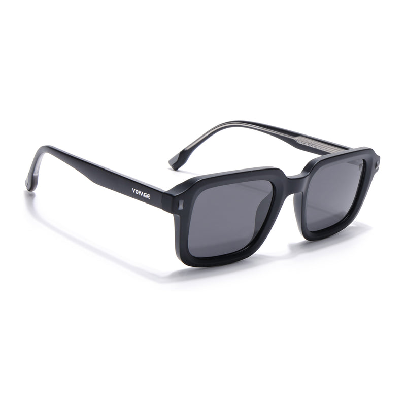 Cyrus 55 | Black Square Polarized Sunglasses | Black Lens - PMG7909