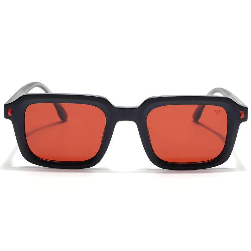 Cyrus 55 | Black Square Polarized Sunglasses | Red Lens - PMG7910
