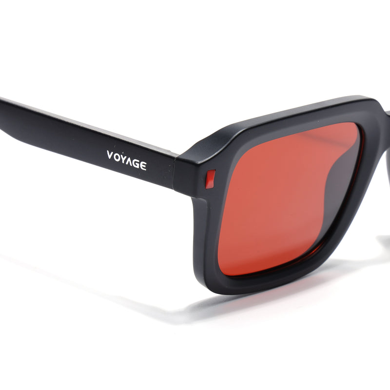 Cyrus 55 | Black Square Polarized Sunglasses | Red Lens - PMG7910