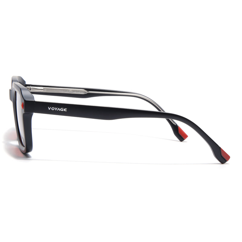Cyrus 55 | Black Square Polarized Sunglasses | Red Lens - PMG7910
