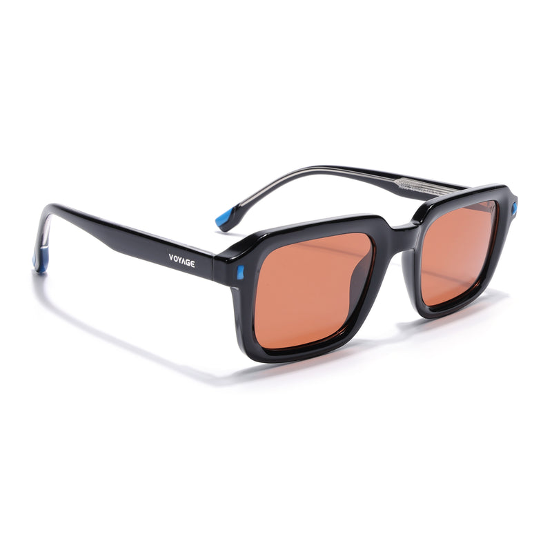 Cyrus 55 | Black Square Polarized Sunglasses | Orange Lens - PMG7911