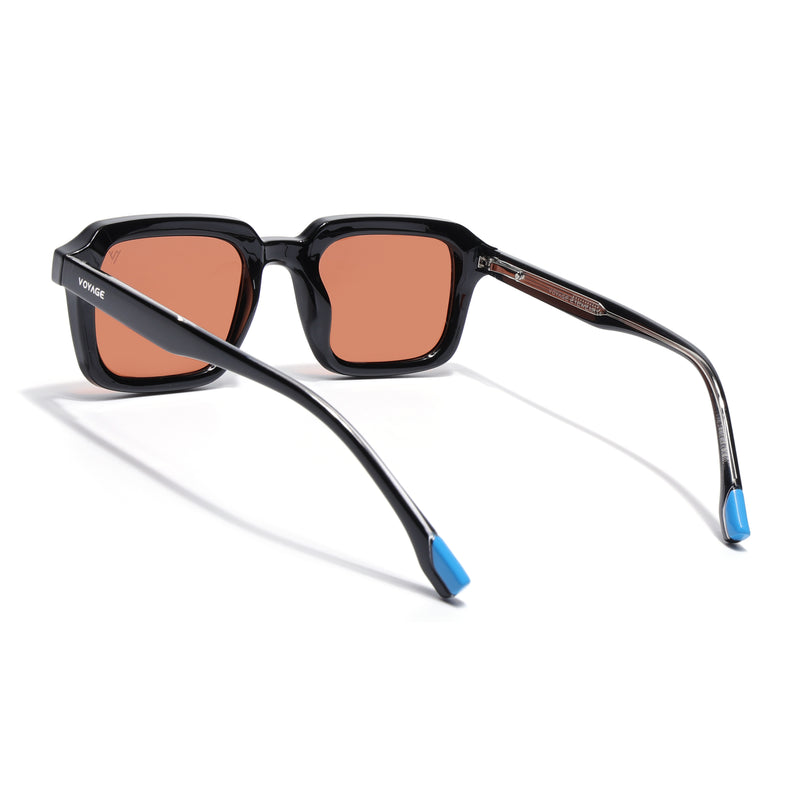 Cyrus 55 | Black Square Polarized Sunglasses | Orange Lens - PMG7911