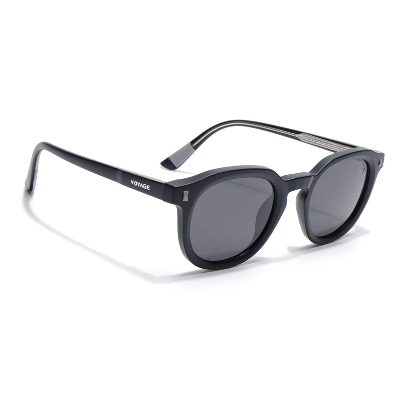 Cyrus 54 | Black Round Polarized Sunglasses | Black Lens - PMG7920