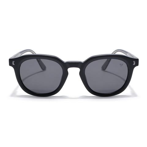 Cyrus 54 | Black Round Polarized Sunglasses | Black Lens - PMG7920
