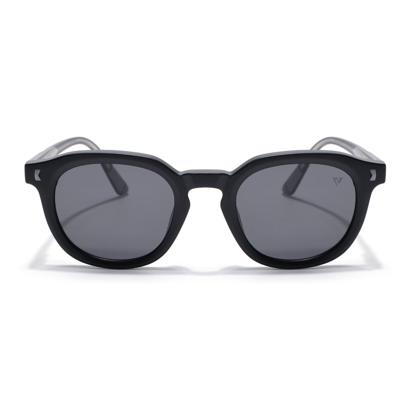Cyrus 54 | Black Round Polarized Sunglasses | Black Lens - PMG7920