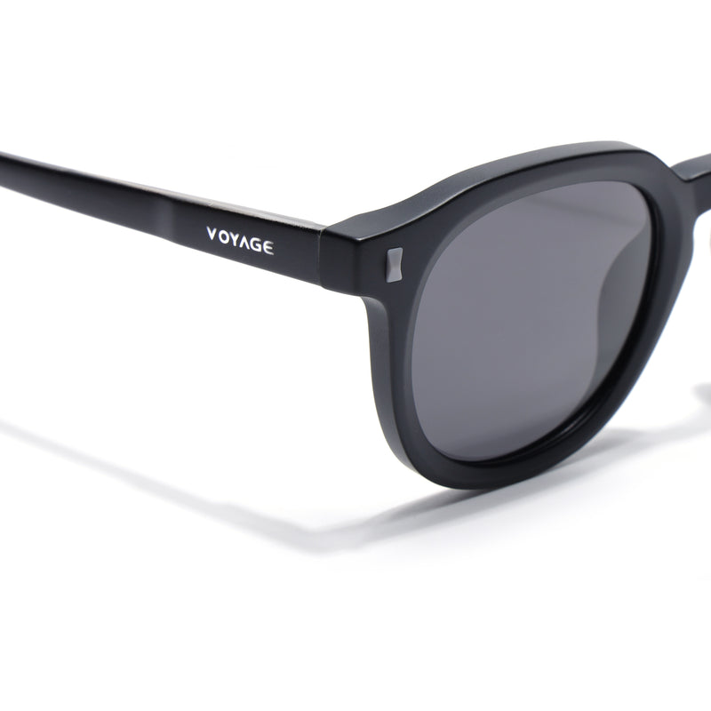 Cyrus 54 | Black Round Polarized Sunglasses | Black Lens - PMG7920