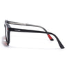 Cyrus 54 | Black Round Polarized Sunglasses | Red Lens - PMG7921