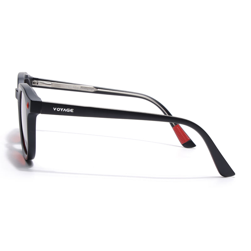 Cyrus 54 | Black Round Polarized Sunglasses | Red Lens - PMG7921