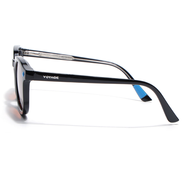 Cyrus 54 | Black Round Polarized Sunglasses | Orange Lens - PMG7922
