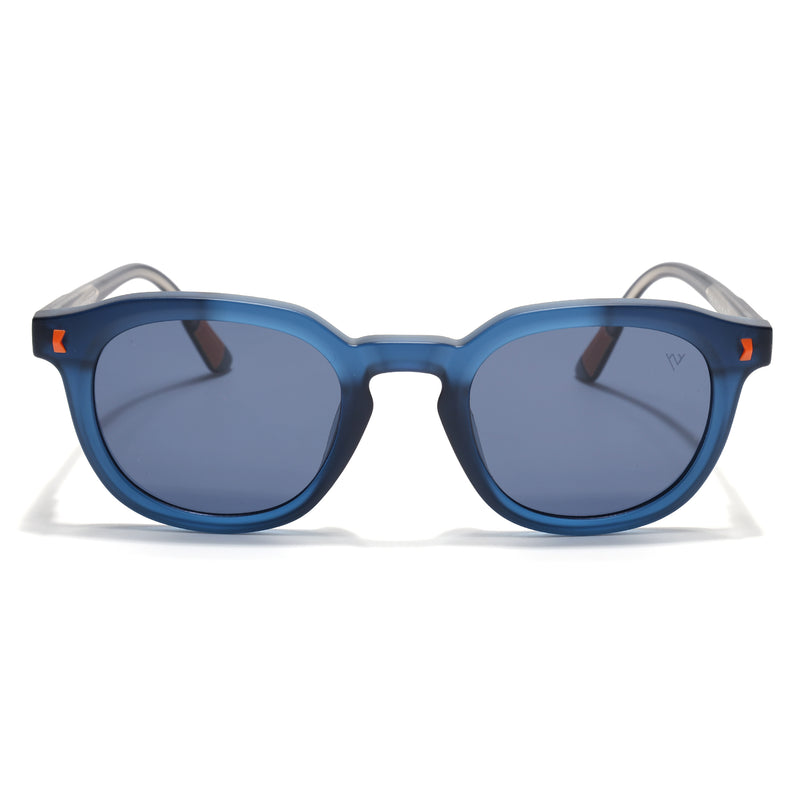 Cyrus 54 | Blue Round Polarized Sunglasses | Blue Lens - PMG7924