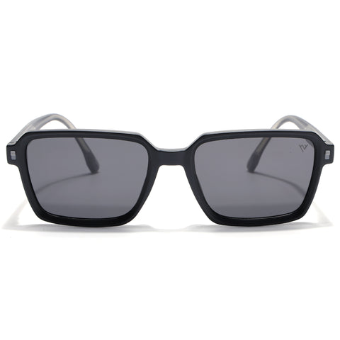 Cyrus 53 | Black Rectangle Polarized Sunglasses | Black Lens - PMG7941
