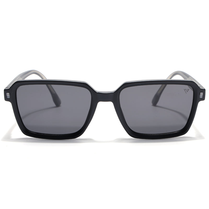 Cyrus 53 | Black Rectangle Polarized Sunglasses | Black Lens - PMG7941
